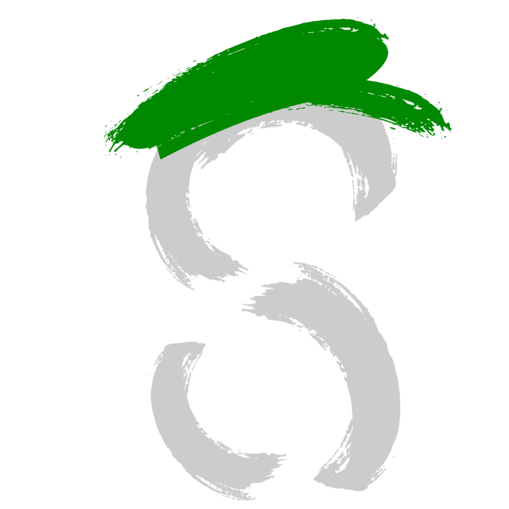 The Hatdragon glyph — a green cap resting on an S